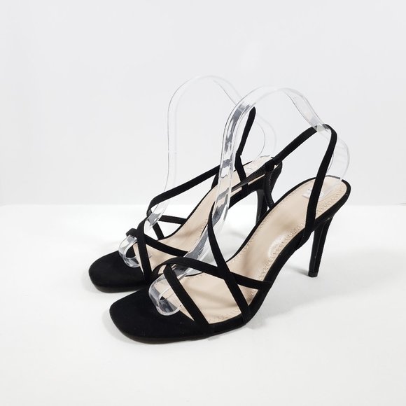 BP Hayzel Strappy Suede Sandal - Black 8.5M - Picture 1 of 4